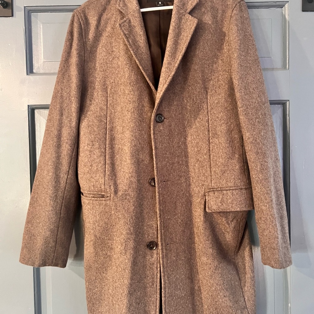 Men's Classic Brown Wool Coat